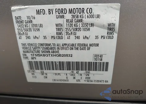 2017 Ford Explorer Sport z USA, uszkodzony, nr VIN 1FM5K8GTXHGB20532